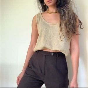 Vintage gold/champagne sparkle knit/sweater tank top